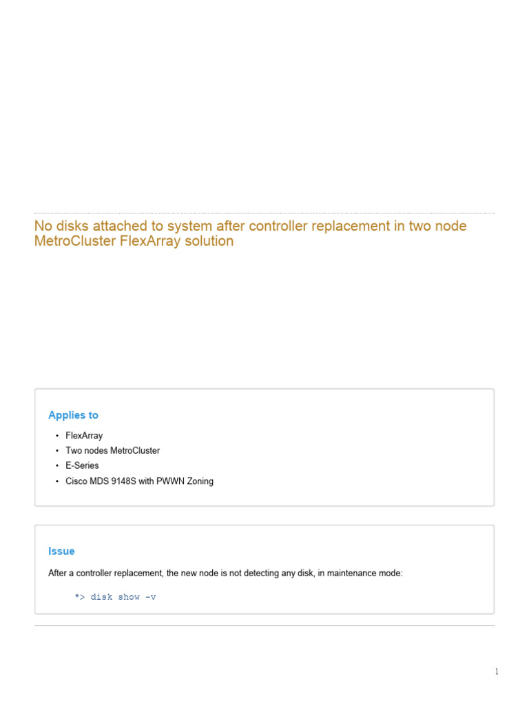 MetroCluster FlexArray Disk Detection Fix | PDF | Computer Data ...