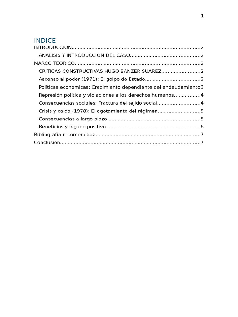 Dictadura y legado de Banzer en Bolivia | PDF | Dictadura | Bolivia