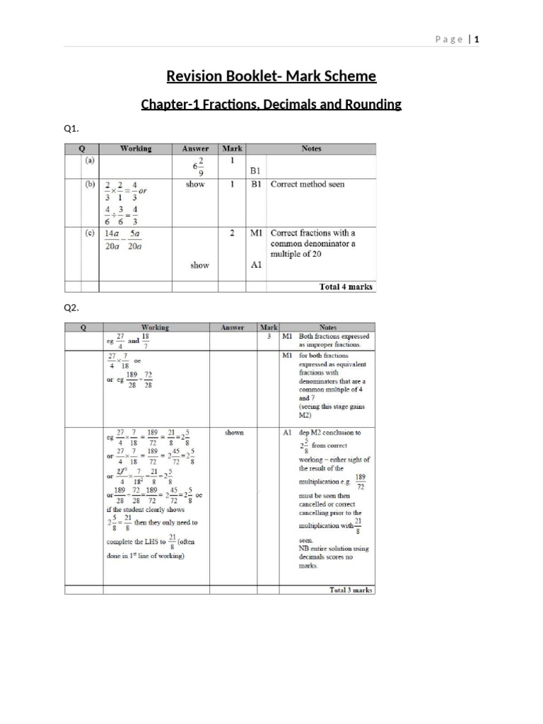 Maths End of Term 2 2024 Revision Booklet - ANSWERS | PDF