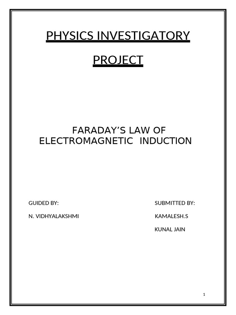 Faraday's Law of Electromagnetic Induction | PDF | Electromagnetic ...