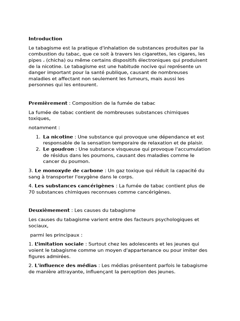 Impact et Lutte Contre le Tabagisme | PDF | Sevrage tabagique | Nicotine