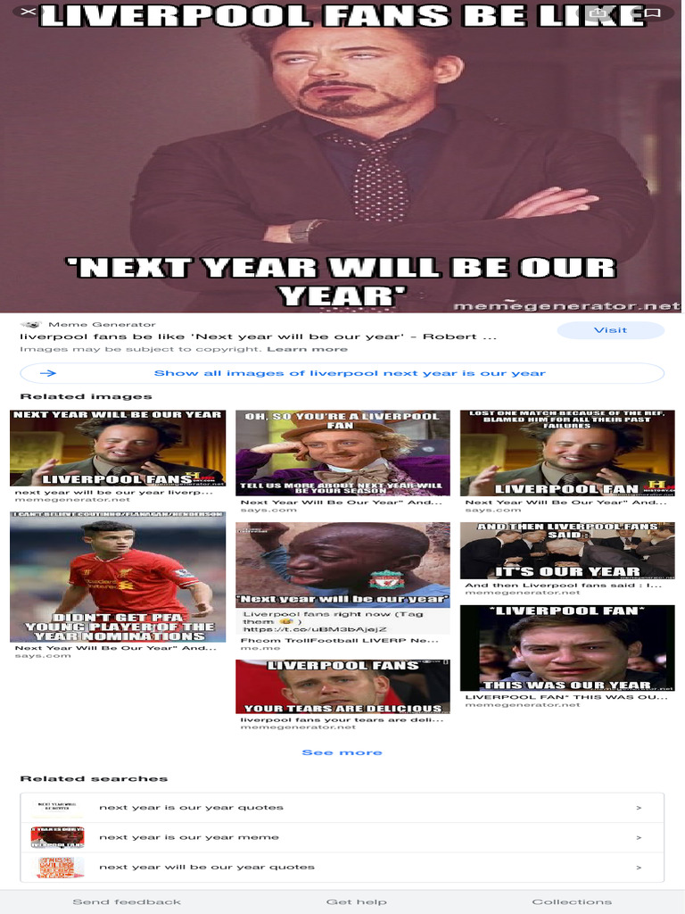 Liverpool Next Year Is Our Year - Google Search | PDF | Sports & Recreation