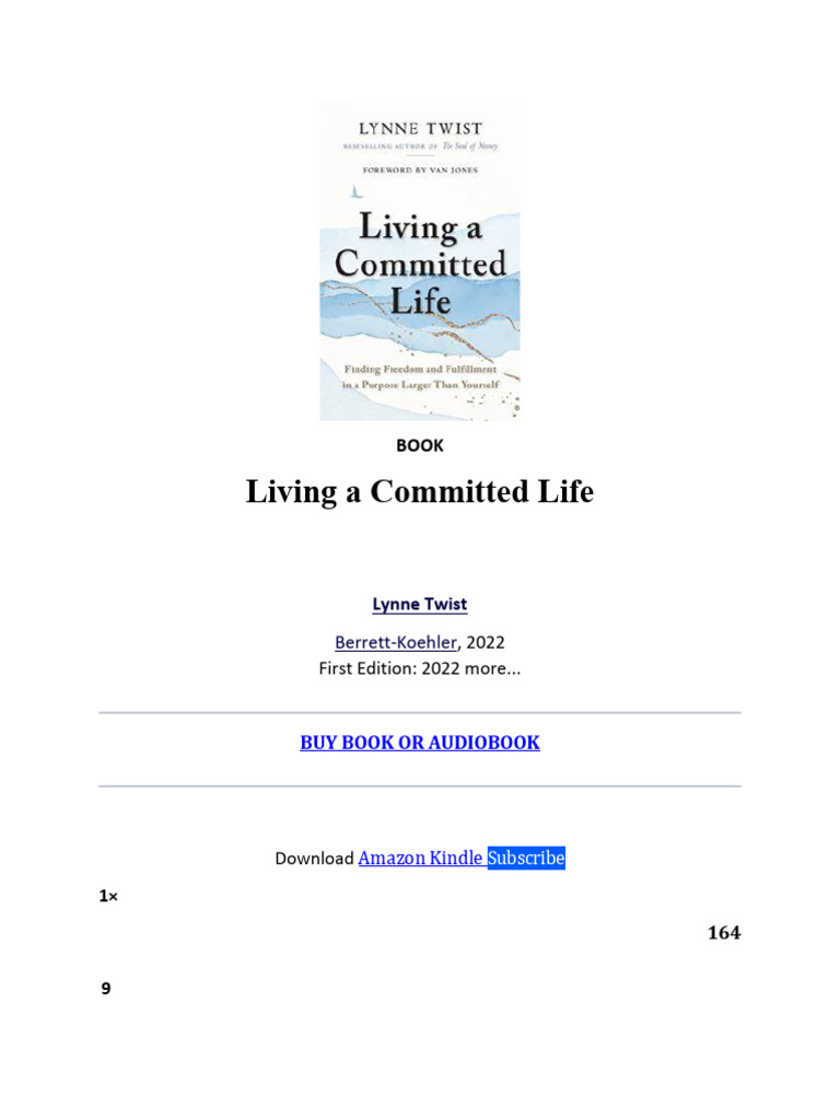 Living A Committed Life | PDF | Narrative | Climate Change