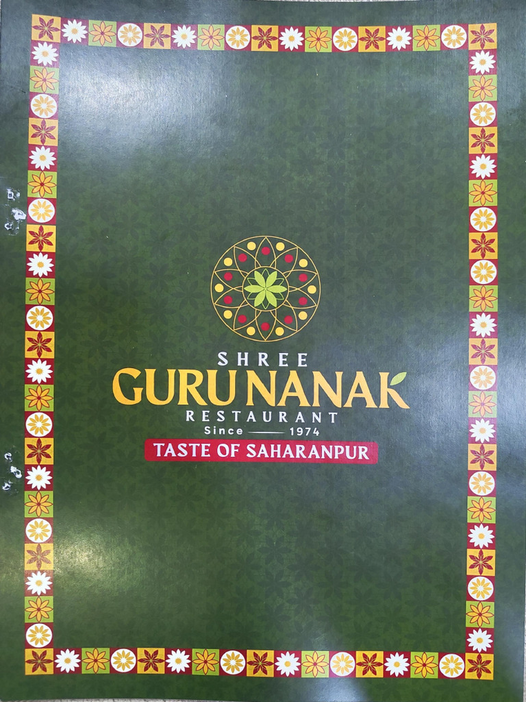 Shree GuruNanak Restaurant-Taste of Saharanpur Menu | PDF