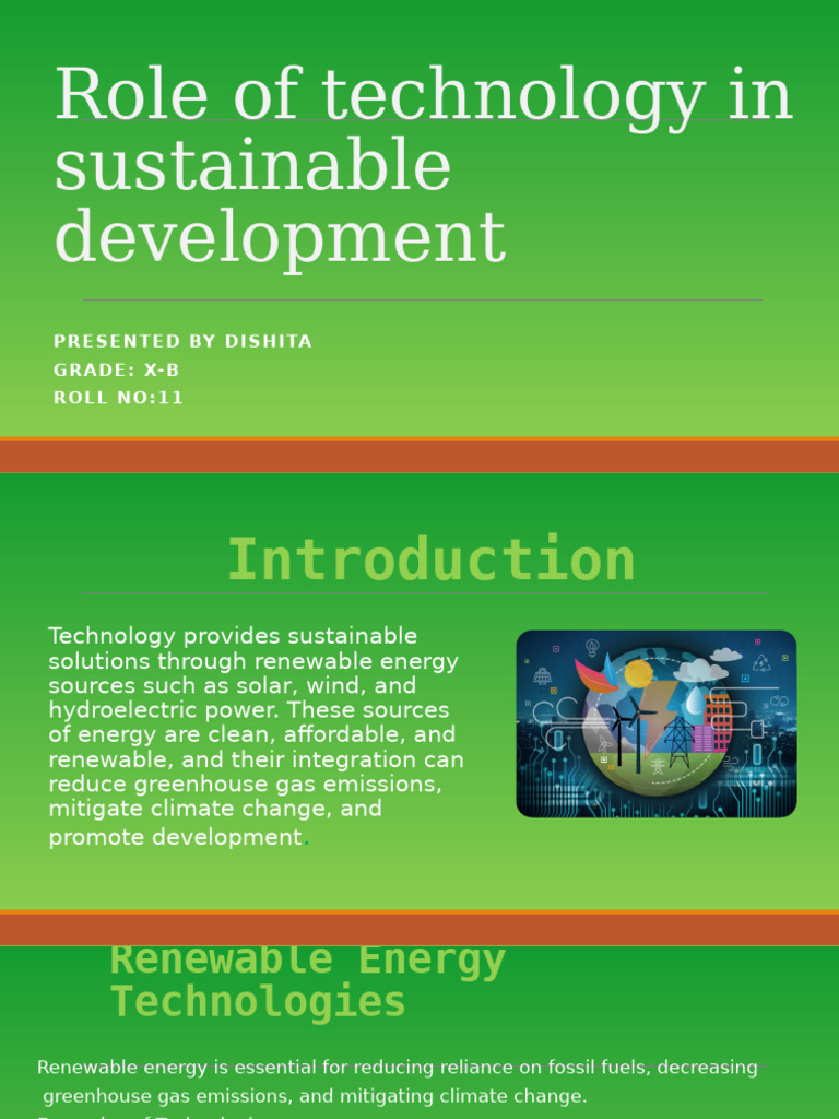 Technology's Role in Sustainable Development | PDF | Renewable Energy ...
