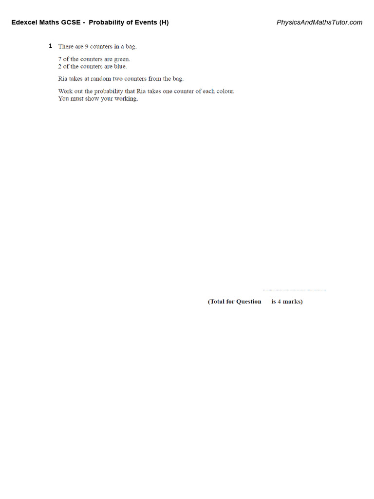 Probability of Events | PDF | Teaching Methods & Materials