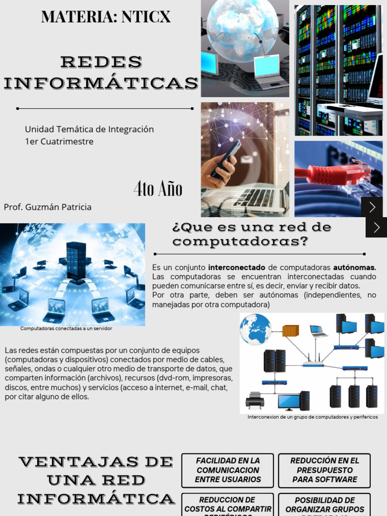 Redes Informáticas: Componentes y Tipos | PDF | Red de computadoras ...