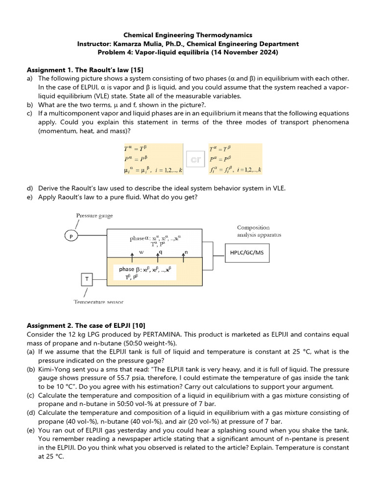 Vapor-Liquid Equilibrium Analysis | PDF | Physical Chemistry | Gases