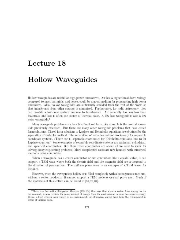 Understanding Hollow Waveguides | PDF | Waveguide | Eigenvalues And ...