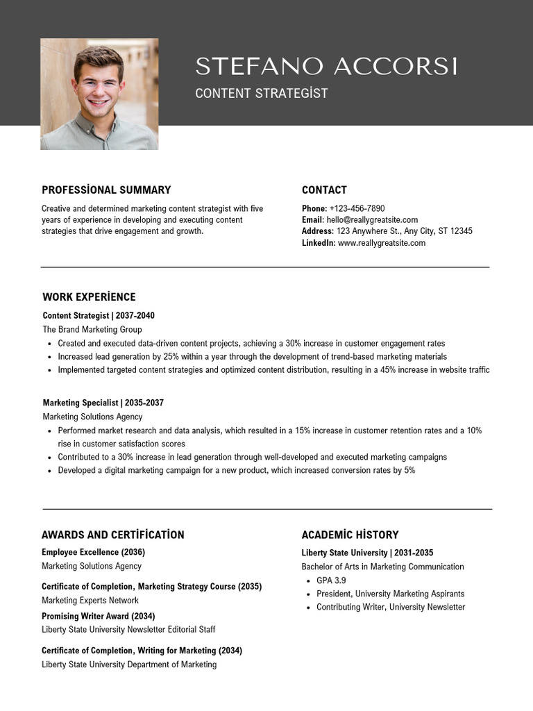 Content Strategist Summary 2037 | PDF