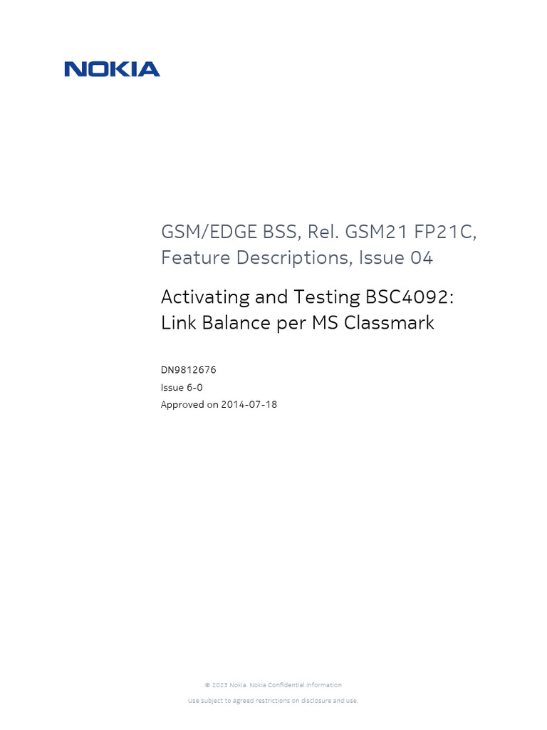 Activating and Testing BSC4092 Link Balance Per MS Classmark | PDF ...