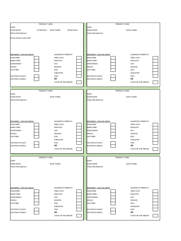 Salad Product Card | PDF | Peanuts | Nut (Fruit)