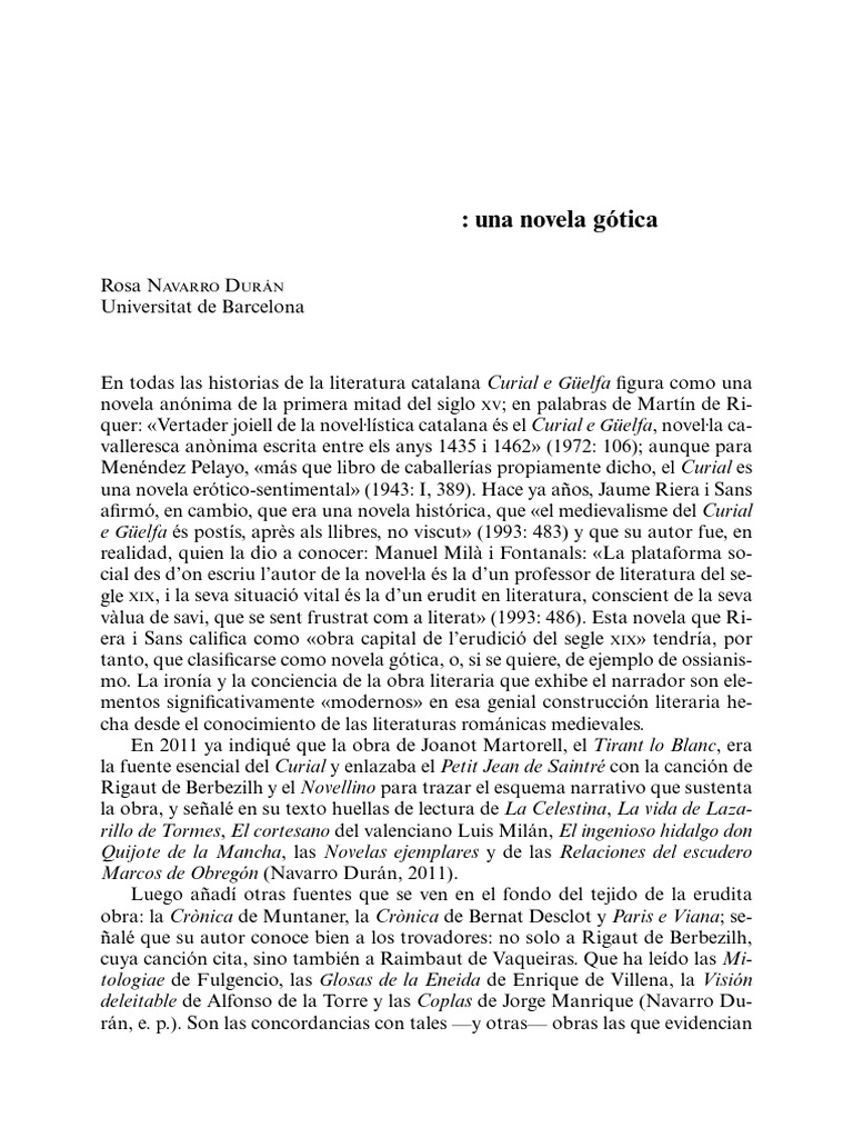 Modernidad en Curial e Güelfa | PDF | Romeo y Julieta | Novelas