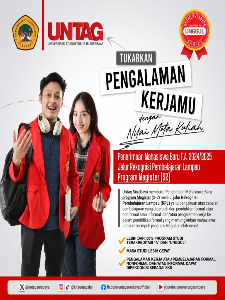 Brosur Program RPL S2 Untag Surabaya Periode Semester Genap | PDF