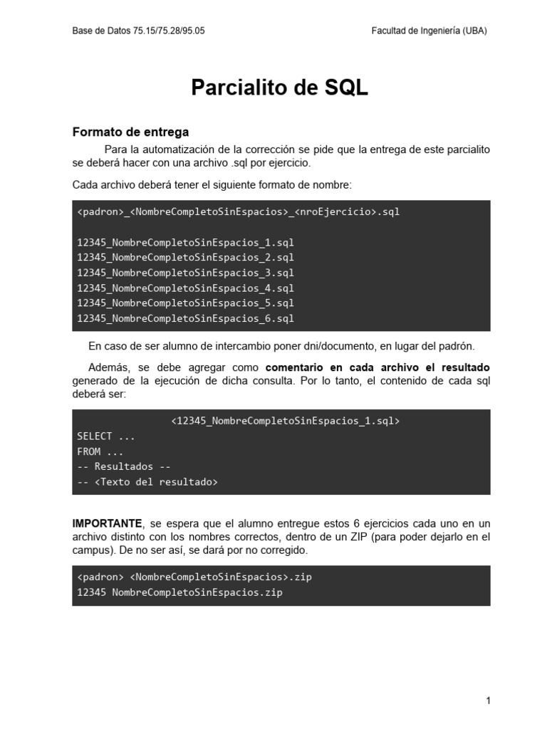 Parcialito SQL 2024 2C | PDF | SQL | Informática