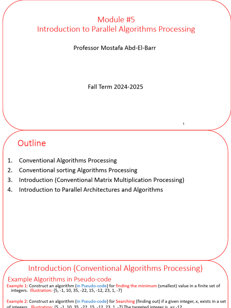 5 Module #5 Parallel Algorithms Actual October 30 2024 | PDF | Computer ...