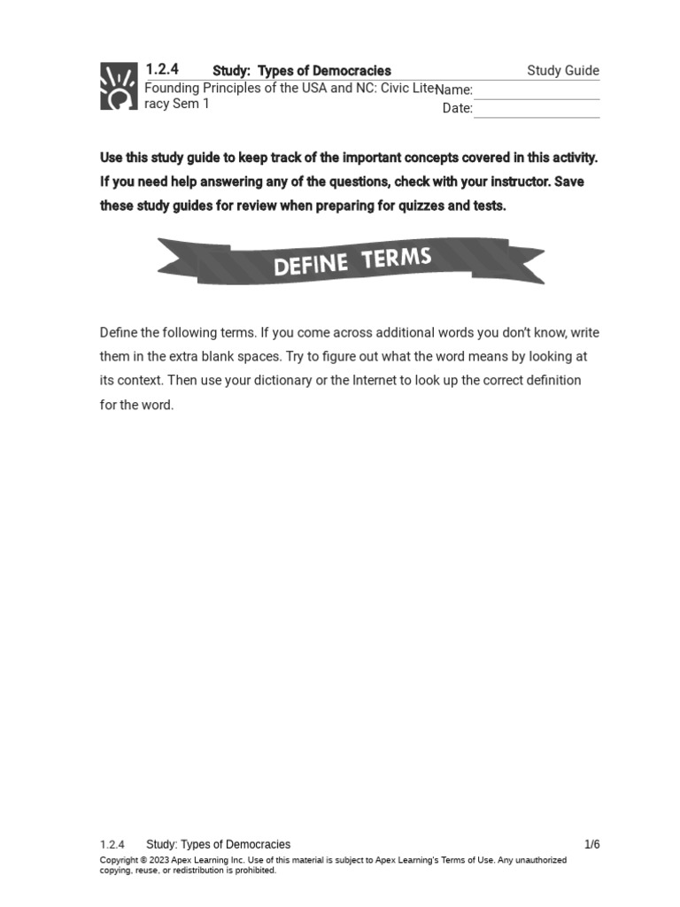 1.2.4 Study - Types of Democracies (Study Guide) | PDF | Democracy ...