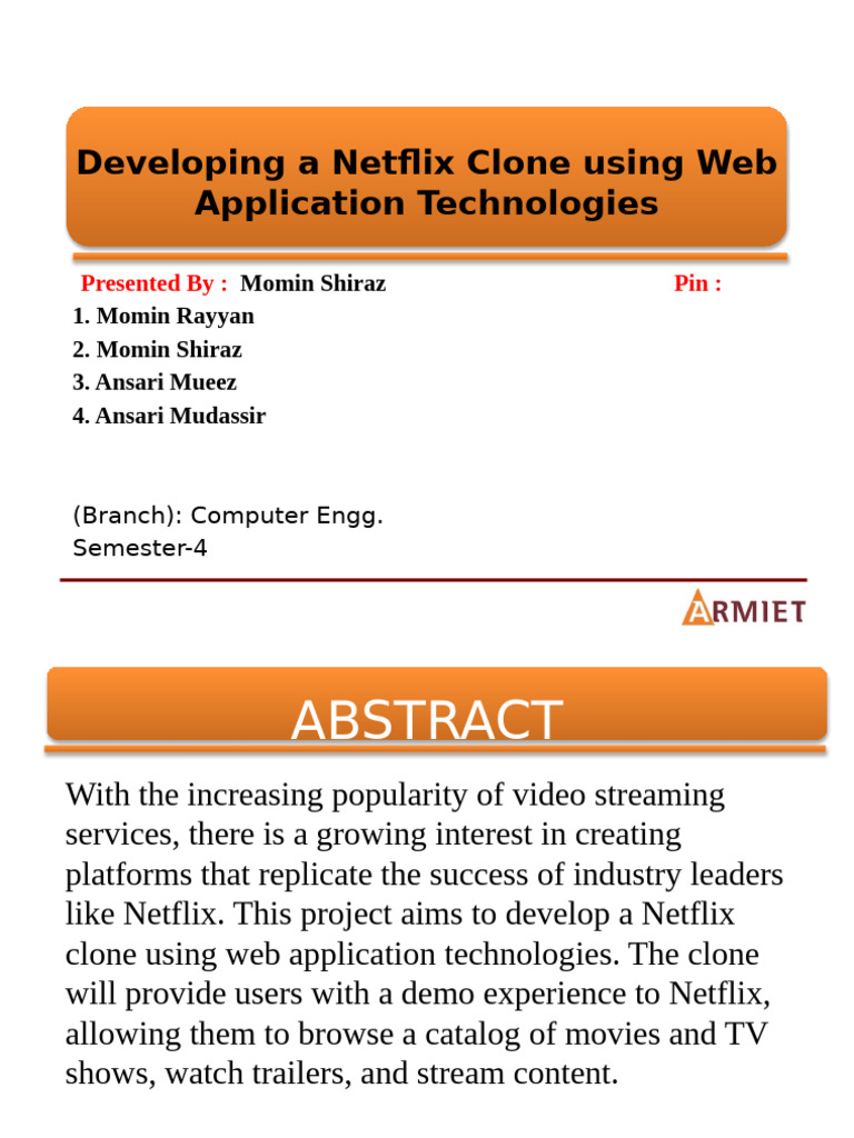 Developing a Netflix Clone Project | PDF | Streaming Media | World Wide Web