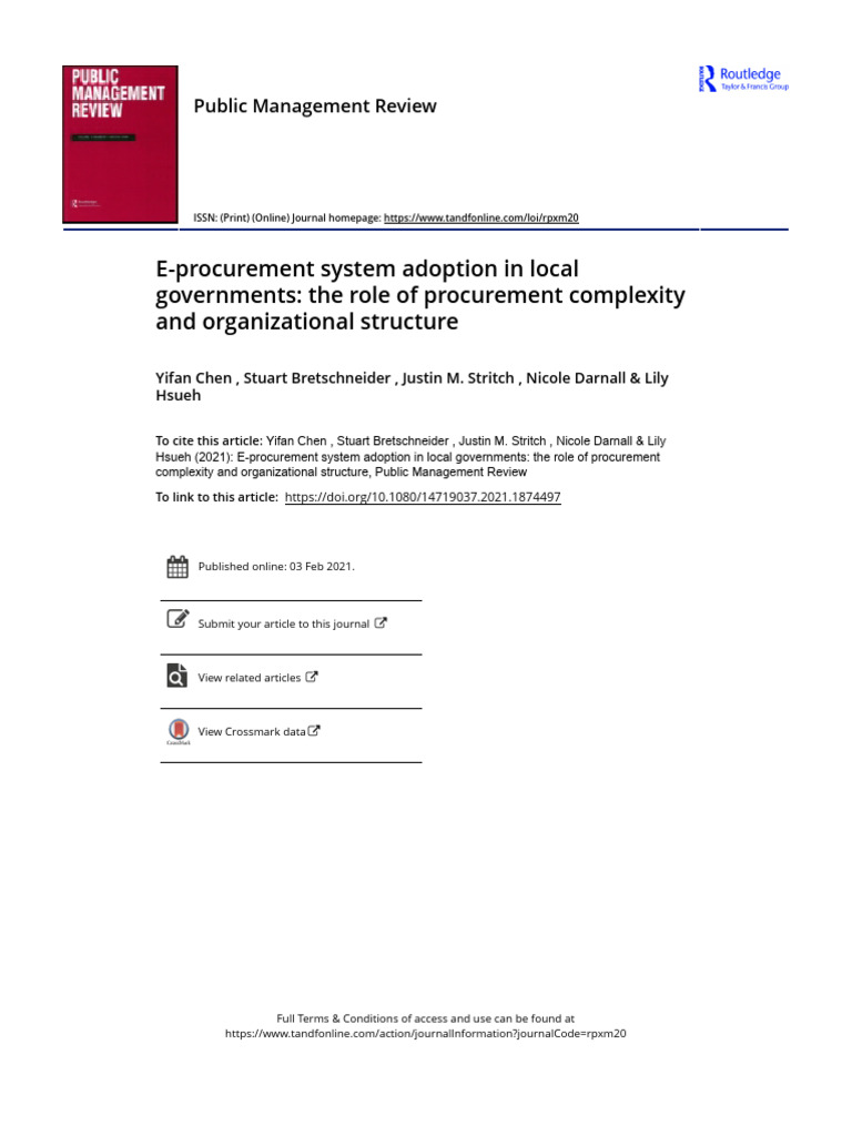 E Procurement System Adoption in Local Government | PDF | Akaike ...