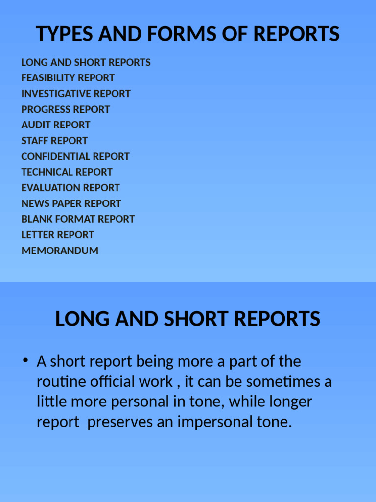 UNit 2 Report & types | PDF | Memorandum | Auditor's Report