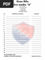 Rifa de Raspadito: Instrucciones y Formato | PDF