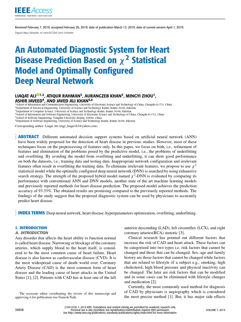 An Automated Diagnostic System For Heart Disease Prediction Based On ...
