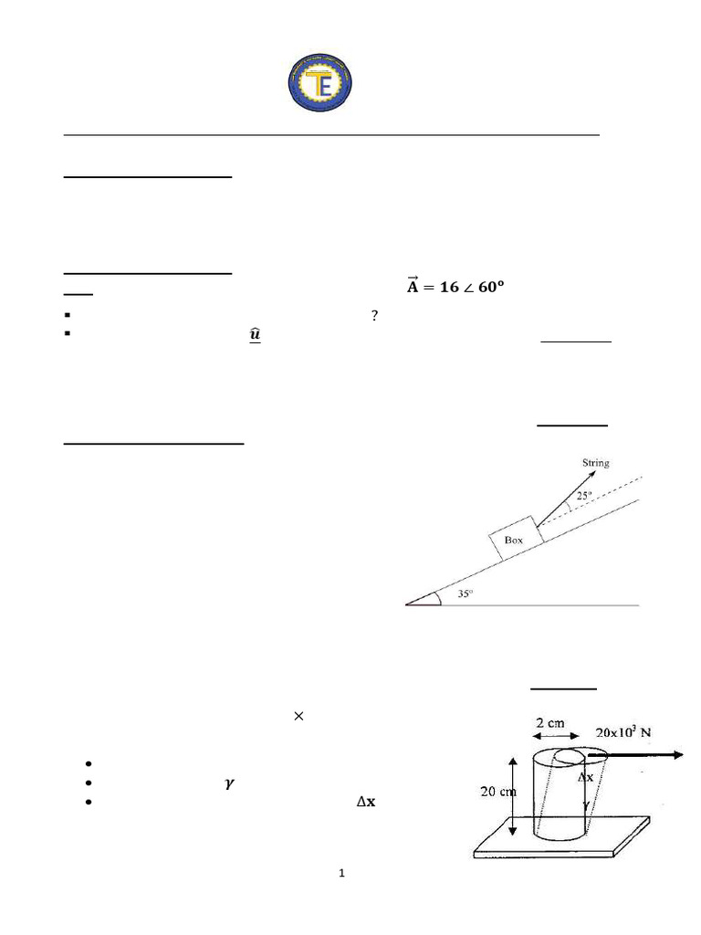 Physics I Fall Exam 2018-2019 | PDF | Force | Euclidean Vector