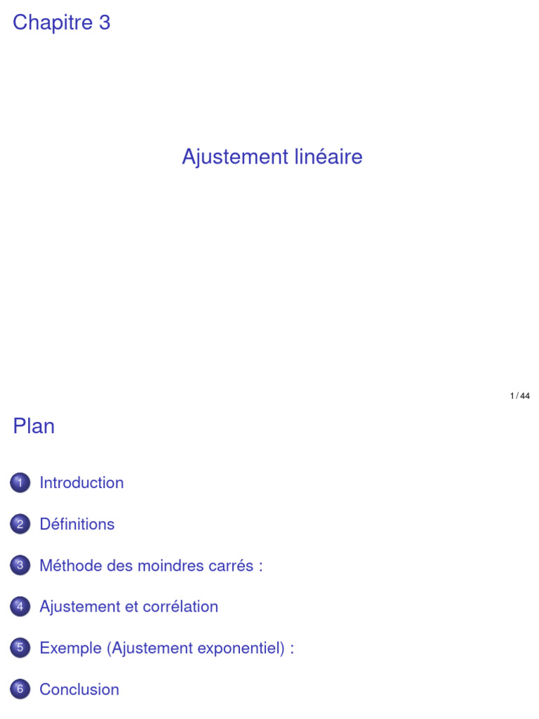 Ajustement Linéaire et Corrélation Statistique | PDF | Ajustement ...