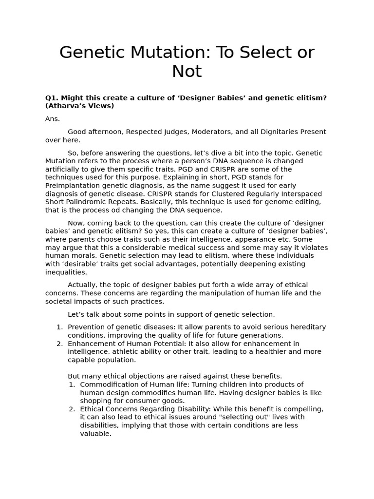 Ethical debate on designer babies pdf designer baby life sciences