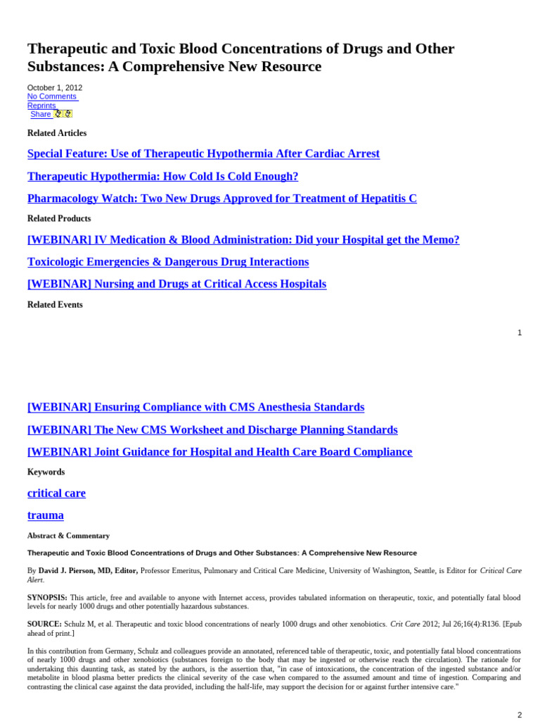 Drug Concentration | PDF | Toxicity | Drugs