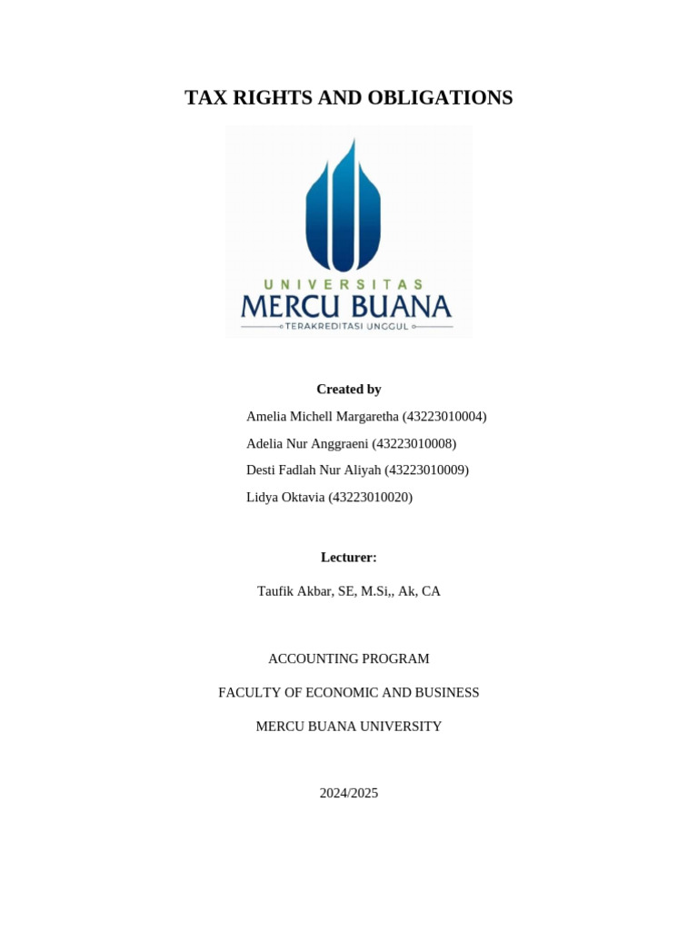 Tax Rights and Obligations | PDF | Taxes | Taxpayer