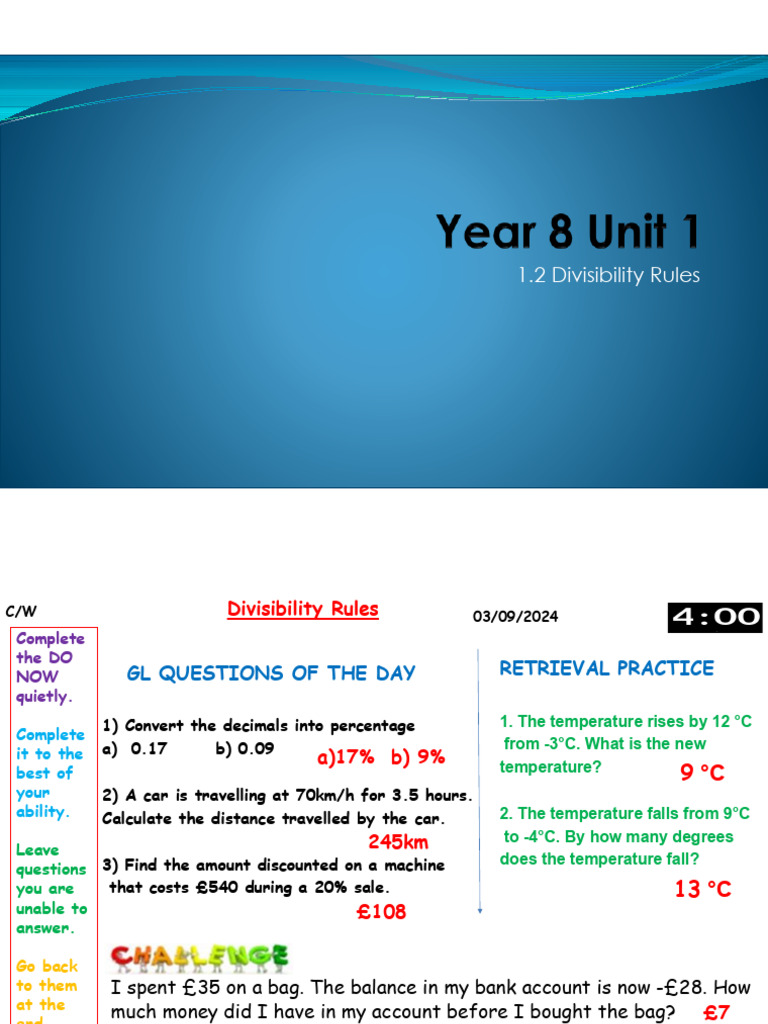 Divisibility Rules and Applications | PDF | Division (Mathematics ...