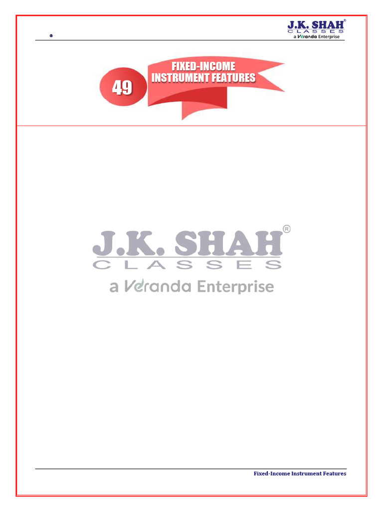 Reading 49 Fixed Income Instrument Features | PDF | Bonds (Finance ...