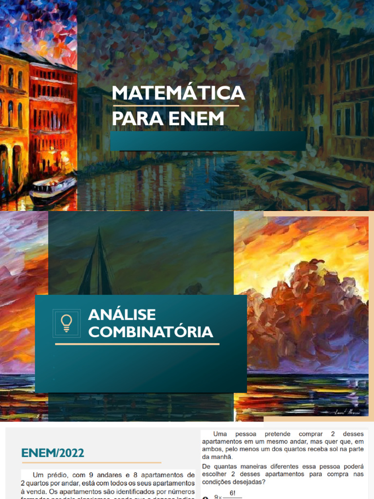 Matemática ENEM: Arranjos y Probabilidades | PDF