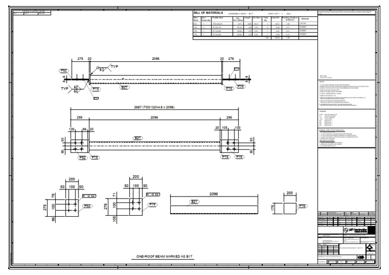 Beam B17 Structural Details PDF | PDF | Welding | Construction