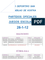 HORARIOS PARTIDOS 28-01-12