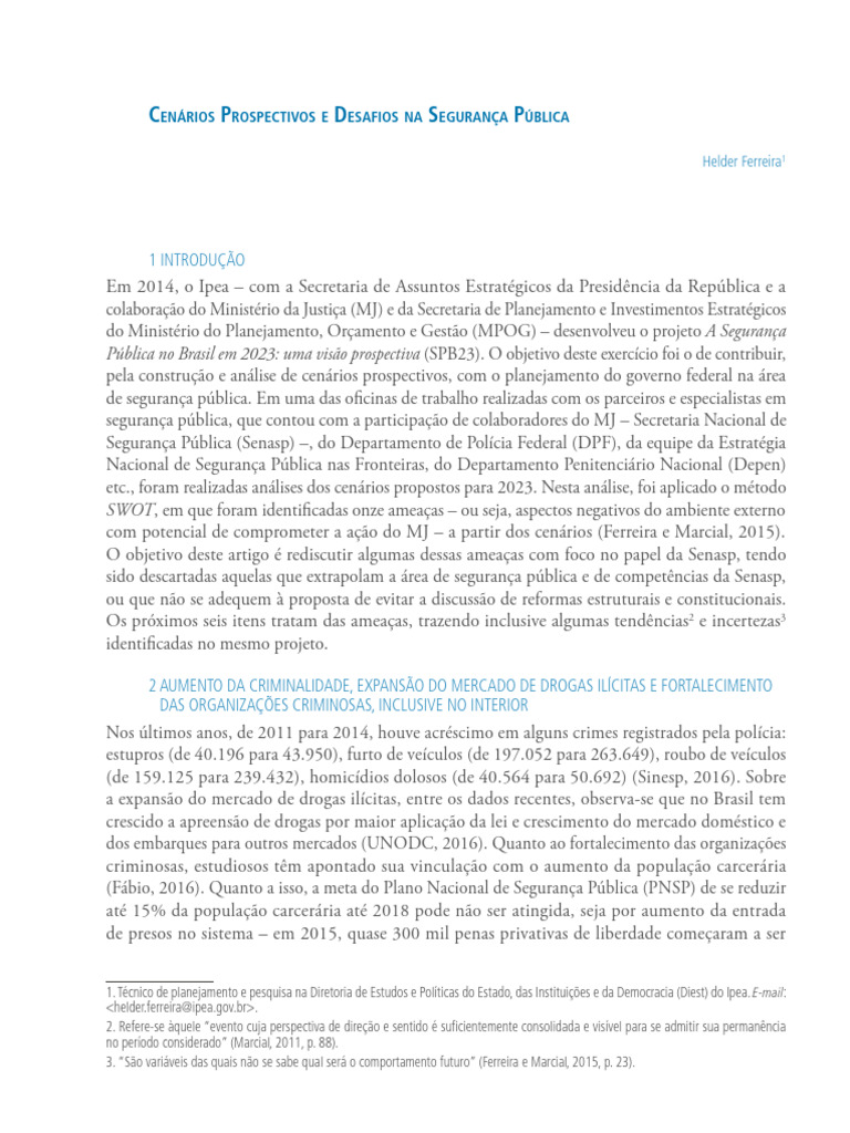 Desafios da Segurança Pública no Brasil | PDF | Brasil | Governança