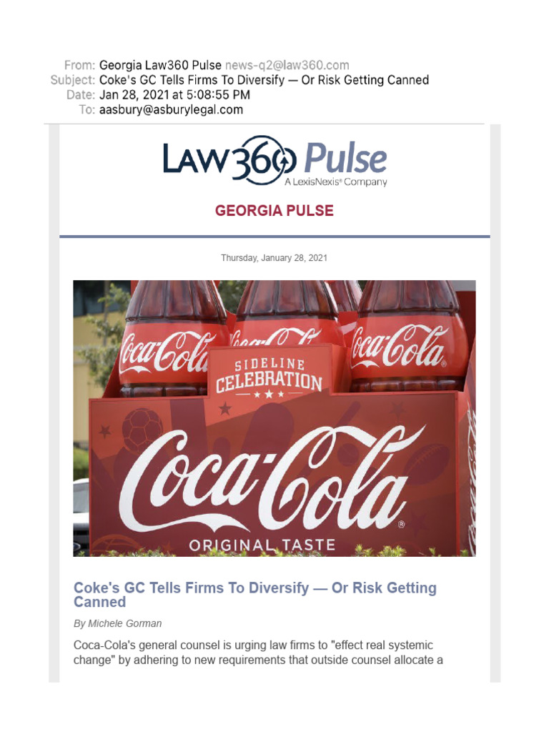 Georgia Legal Updates: Diversity & COVID-19 | PDF | Coca Cola | Public ...