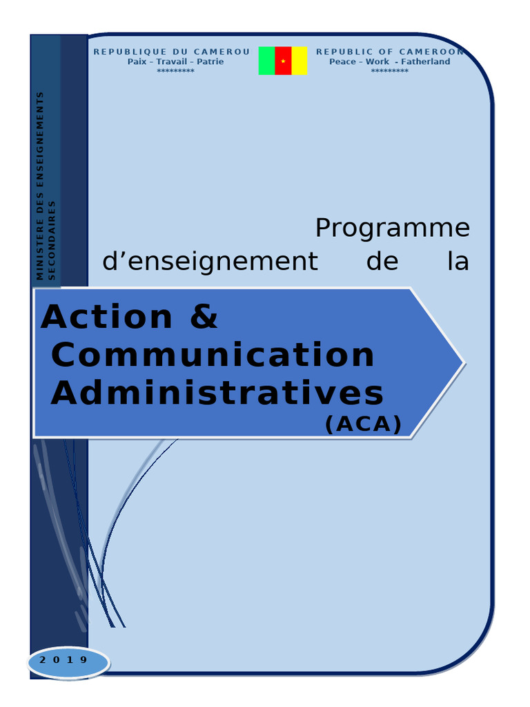 Programme ACA : Action Administrative 2019 | PDF | Consommation ...
