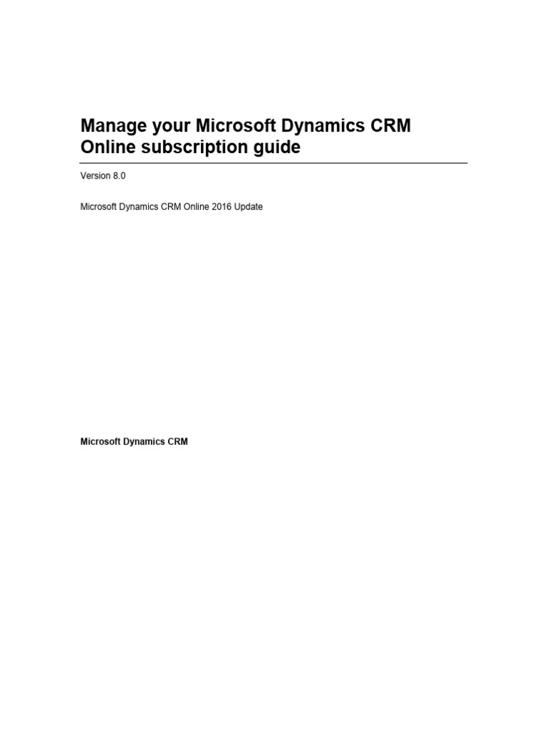 Manage Microsoft Dynamics CRM Online Guide | PDF | Microsoft Outlook ...