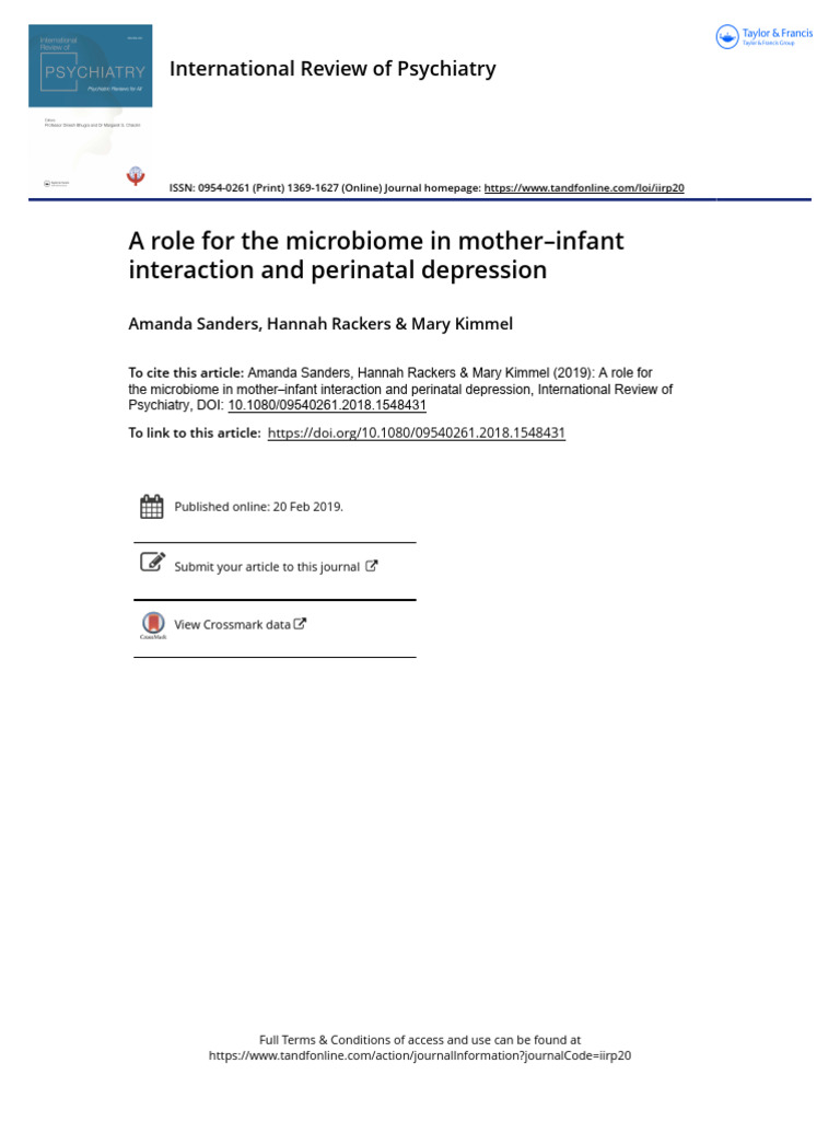 A Role For The Microbiome in Mother-Infant | PDF | Microbiota ...