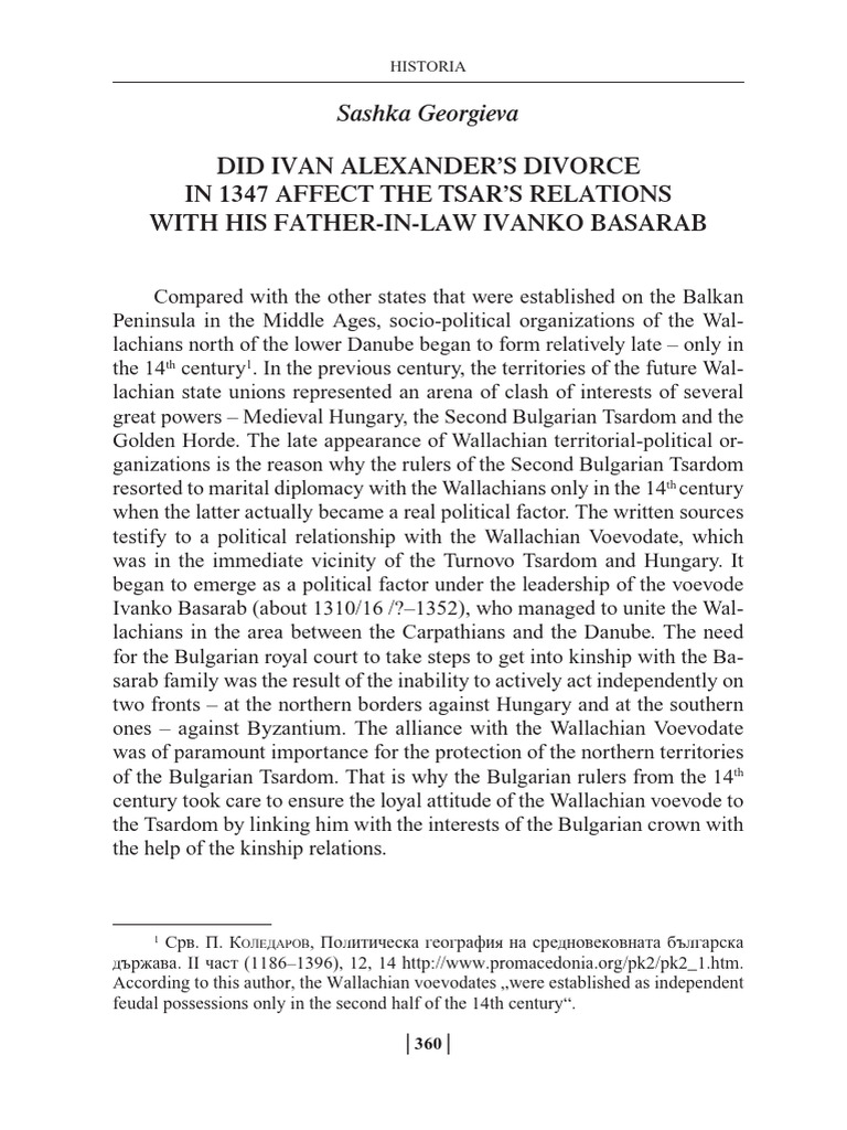 Ivan Alexander's Divorce and Diplomacy | PDF | Tsar
