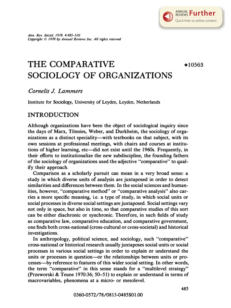 Comparative Sociology of Organisations | PDF | Sociology | Taxonomy ...