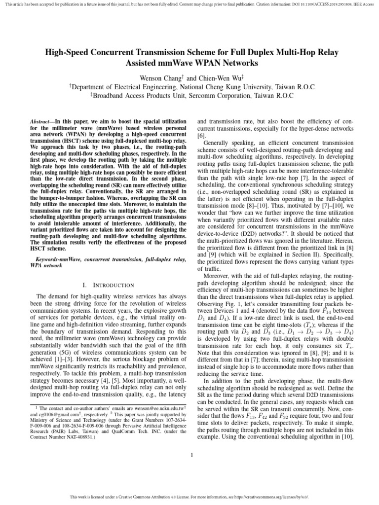 High-Speed Concurrent Transmission in mmWave WPAN Networks | PDF ...