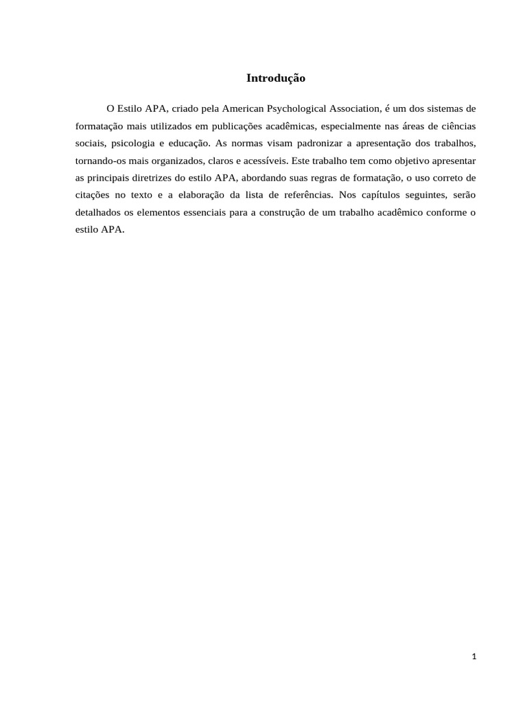 Diretrizes do Estilo APA para Trabalhos Acadêmicos | PDF | Citação ...