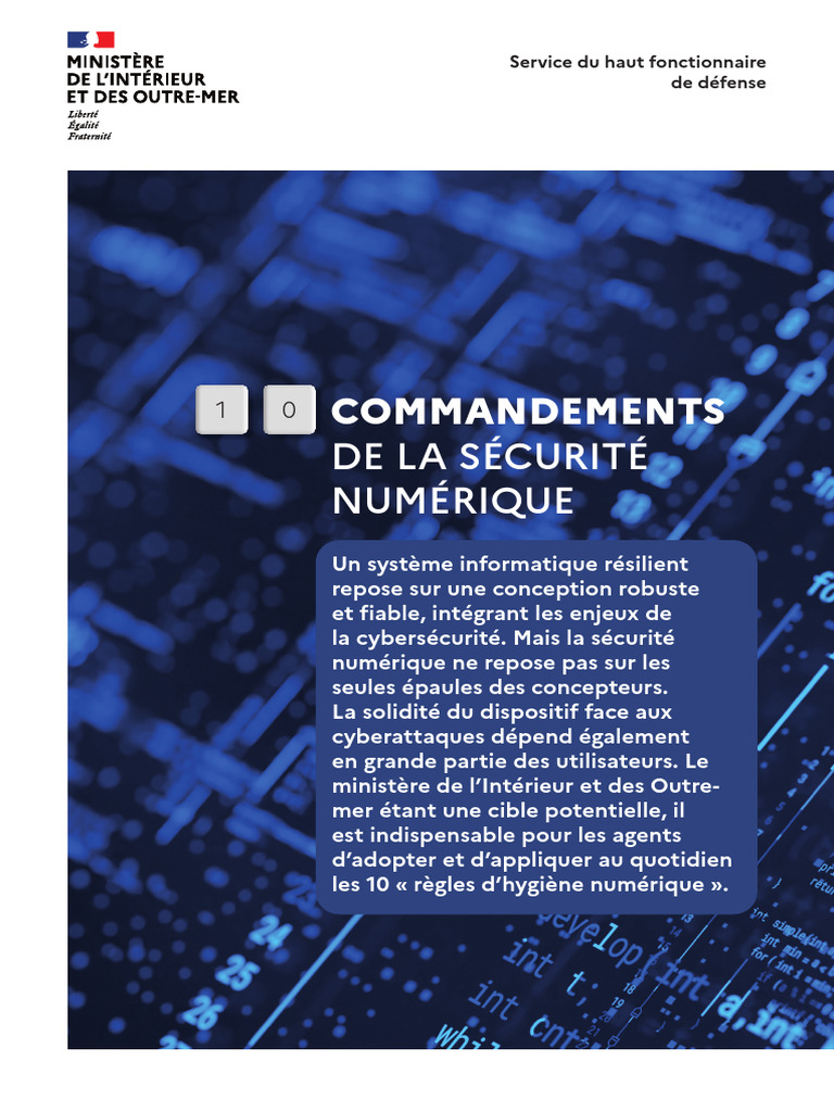 10 Commandements de la Sécurité Numérique | PDF | Sécurité des systèmes ...
