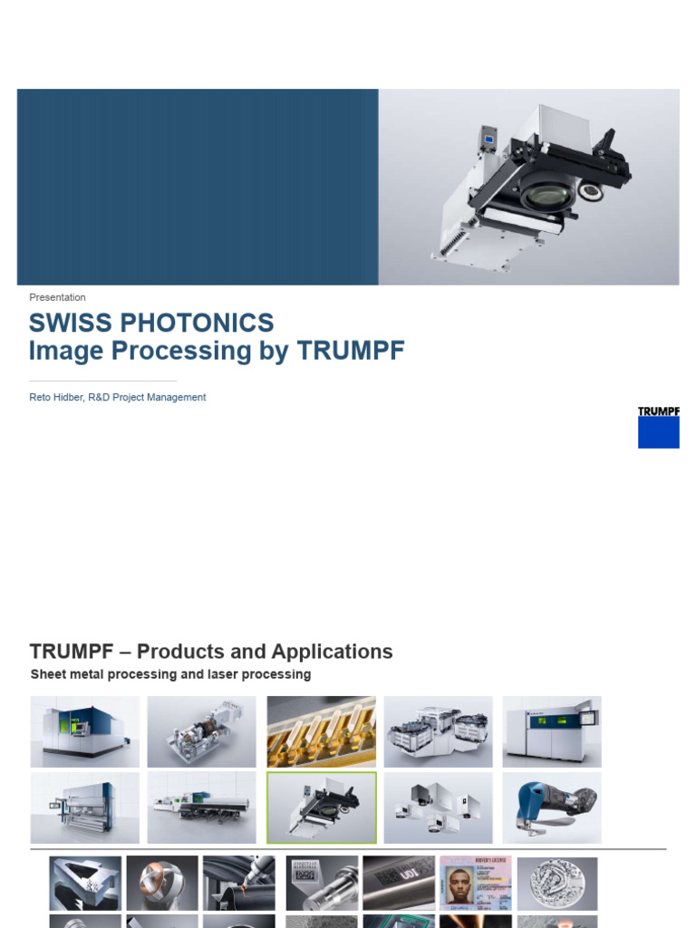 TRUMPF VisionLine in Swiss Photonics | PDF | Camera | Equipment