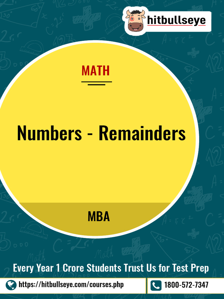 Numbers Remainders | PDF | Numbers | Arithmetic