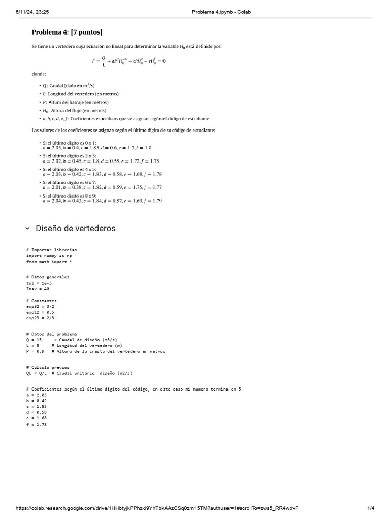 Problema 4 Ok - Ipynb - Colab | PDF | Matemáticas Aplicadas | Algoritmos