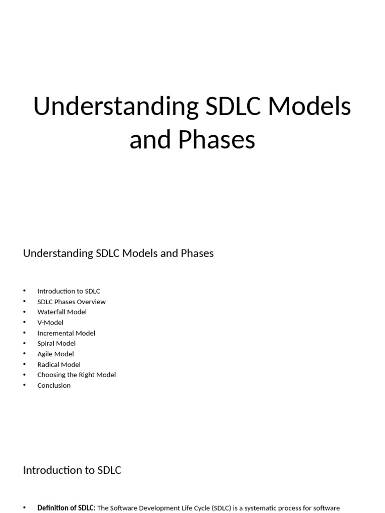 Understanding SDLC Models and Phases | PDF | Software Development ...
